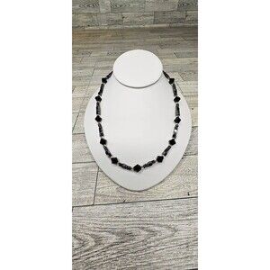 Hematite Multi Shape Multi Beaded Necklace 20"L Toggle Closure